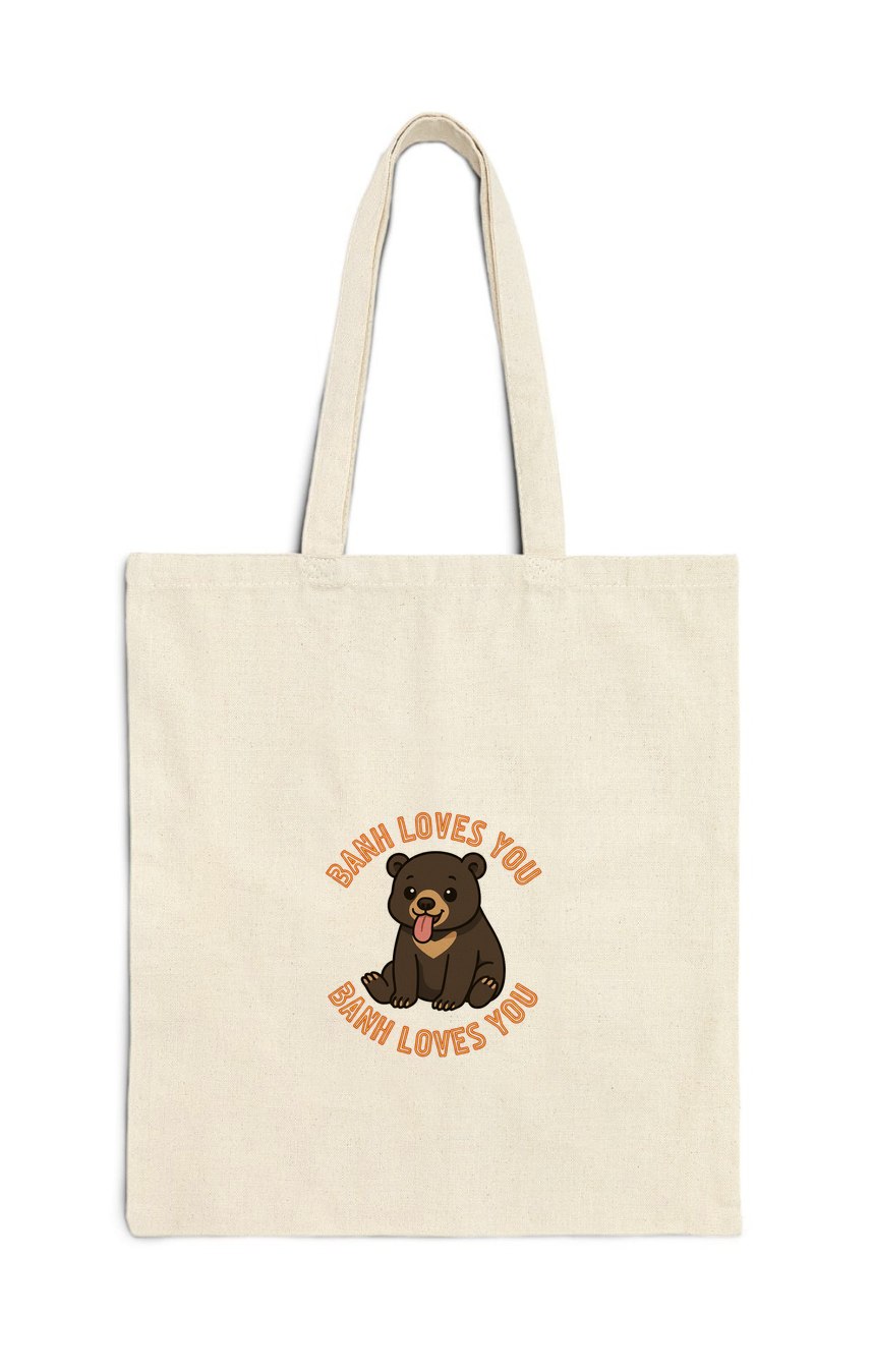 Banh Loves You varsity tote